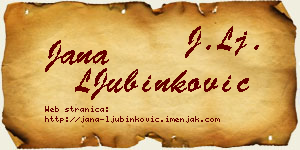 Jana LJubinković vizit kartica